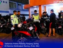 Satlantas Polres Padang Panjang Jaring 20 Ranmor Berknalpot Racing