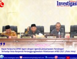 DPRD Agam Berikan Pandangan Terhadap Nota Ranperda Pertanggungjawaban Pelaksanaan APBD 2021