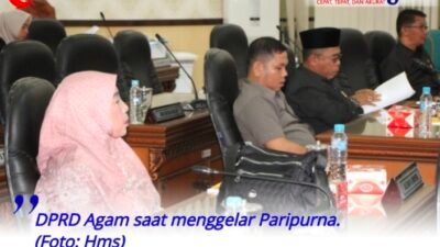 DPRD Agam Gelar Paripurna Jawaban Bupati Terhadap Pertanggung Jawaban Pelaksanaan APBD 2021