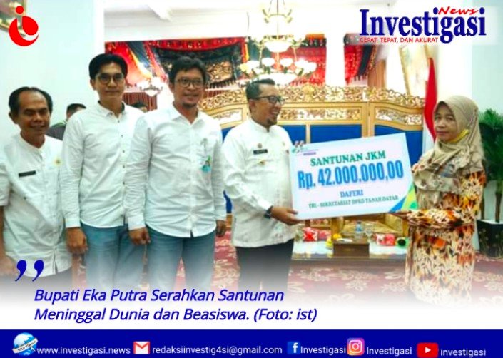 Bupati Eka Putra Serahkan Santunan Meninggal Dunia Dan Beasiswa Investigasi