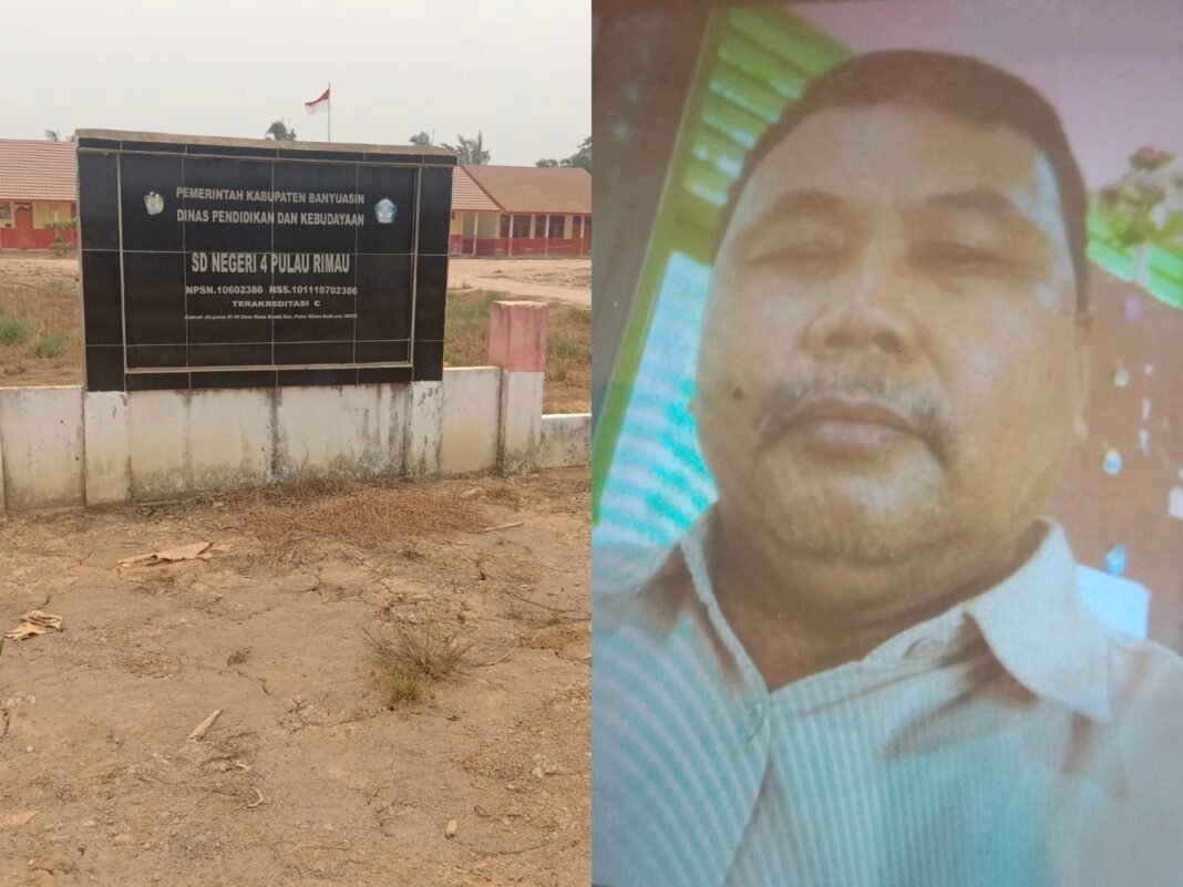 Kepala SDN 4 Pulau Rimau, Karso. ( Foto: Suprene)