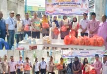 Didukung Polres, Imigrasi dan DPRD, HUT ke-2 IWO Indonesia Karimun Berbagi 100 Paket Sembako